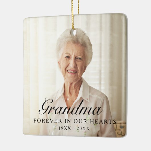 おばあちゃん永遠に私たちのハート写真記念 セラミックオーナメント (左)