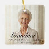 おばあちゃん永遠に私たちのハート写真記念 セラミックオーナメント (正面)