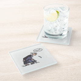 おばあちゃん澄んスピッティンググラスのコースター ガラスコースター