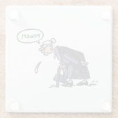 おばあちゃん澄んスピッティンググラスのコースター ガラスコースター (裏面)