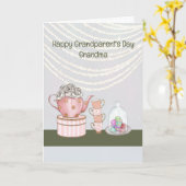 おばあちゃん用おばあちゃんデイカードお茶ポット カード (黄色い花)