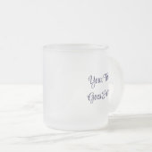 おばあちゃん用の花霜ガラスのパンシーコーヒー フロストグラスマグカップ (正面右)