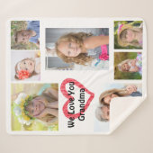 おばあちゃん用フォトシェルパ毛布 シェルパブランケット (正面(横))