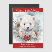 おばあちゃん用磁気カードかわいいホッキョクグマ (正面/裏面)