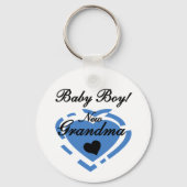 おばあちゃん男の赤ちゃんTシャツ&ギフト キーホルダー (正面)