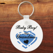 おばあちゃん男の赤ちゃんTシャツ&ギフト キーホルダー (正面)