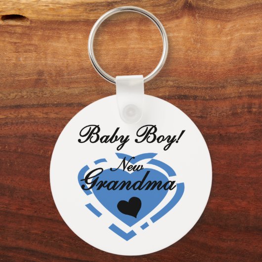 おばあちゃん男の赤ちゃんTシャツ&ギフト キーホルダー (正面)