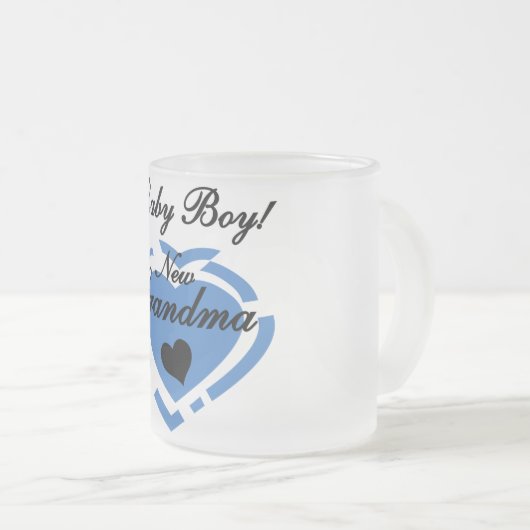 おばあちゃん男の赤ちゃんTシャツ&ギフト フロストグラスマグカップ (正面右)