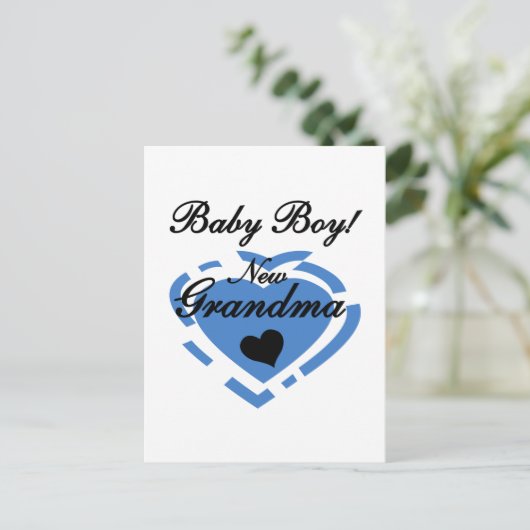 おばあちゃん男の赤ちゃんTシャツ&ギフト ポストカード (スタンド正面)