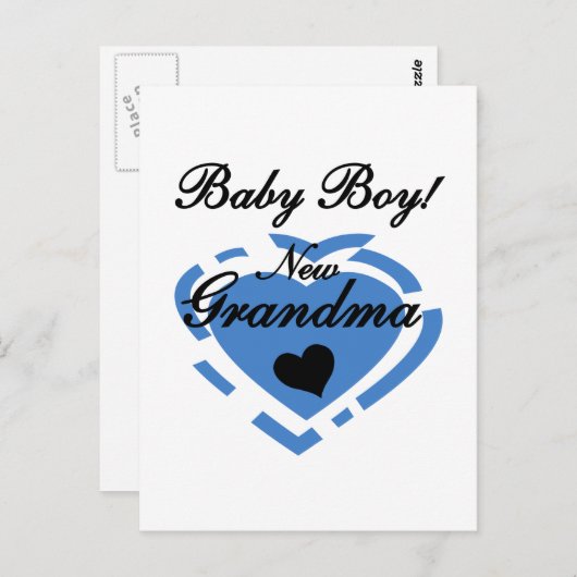おばあちゃん男の赤ちゃんTシャツ&ギフト ポストカード (正面/裏面)
