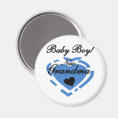 おばあちゃん男の赤ちゃんTシャツ&ギフト マグネット (正面/裏面)