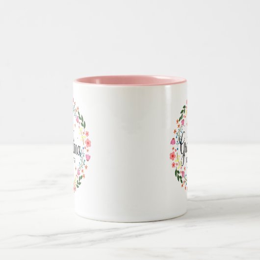 おばあちゃん確立おばあちゃんギフトフローラ2トーン ツートーンマグカップ (中央)