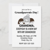 おばあちゃん祖母かわいい祖母 招待状 (正面)