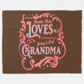 おばあちゃん祖母と呼ばれるのが大好きな名前を付ける フリースブランケット (正面(横))