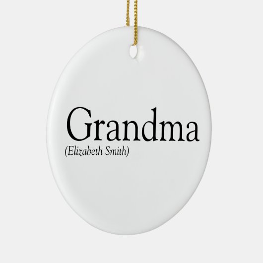 おばあちゃん祖母ブラック&ホワイトおもしろい セラミックオーナメント (右)