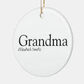 おばあちゃん祖母ブラック&ホワイトおもしろい セラミックオーナメント (左)