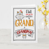 おばあちゃん祖父母の日フクロウいつもあなたを愛 カード (黄色い花)