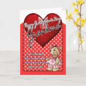 おばあちゃん祖父母デイカード赤と白- Polk カード (黄色い花)