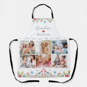 おばあちゃん私たちはあなたを愛してあなたの名前フォトコラージエエプロン エプロン (正面)