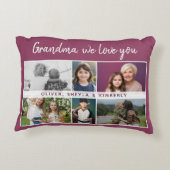 おばあちゃん私たちはあなたを愛する孫6 Photo Collage アクセントクッション (裏面)