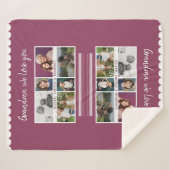 おばあちゃん私たちはあなたを愛する孫6 Photo Collage シェルパブランケット (正面(横))