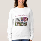 おばあちゃん私たちはあなたを愛する孫6 Photo Collage スウェットシャツ (正面)