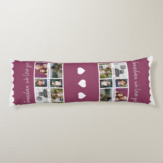 おばあちゃん私たちはあなたを愛する孫6 Photo Collage ボディピロー (裏面)