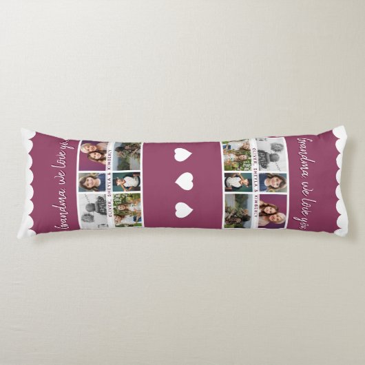 おばあちゃん私たちはあなたを愛する孫6 Photo Collage ボディピロー (正面)