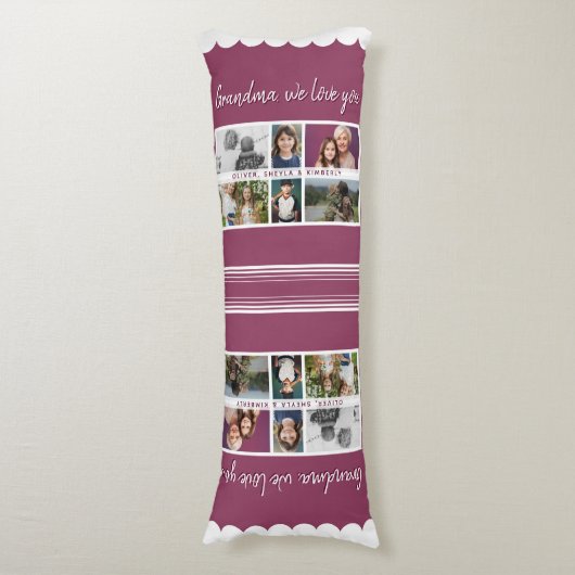 おばあちゃん私たちはあなたを愛する孫6 Photo Collage ボディピロー (正面縦)