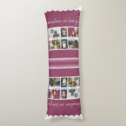 おばあちゃん私たちはあなたを愛する孫6 Photo Collage ボディピロー (裏面 (縦))