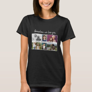 おばあちゃん私たちはあなたを愛する孫6 Photo Collage Tシャツ