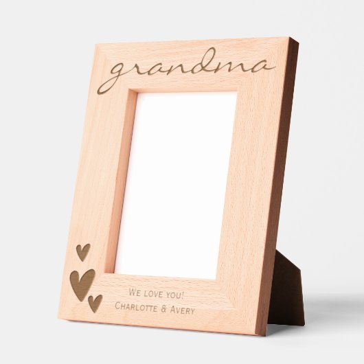 おばあちゃん私たちは名前でフレームをエッチングした愛 レーザー彫刻フレーム (左)