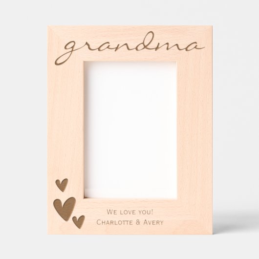 おばあちゃん私たちは名前でフレームをエッチングした愛 レーザー彫刻フレーム (正面)