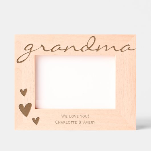 おばあちゃん私たちは名前でフレームをエッチングした愛 レーザー彫刻フレーム (正面)