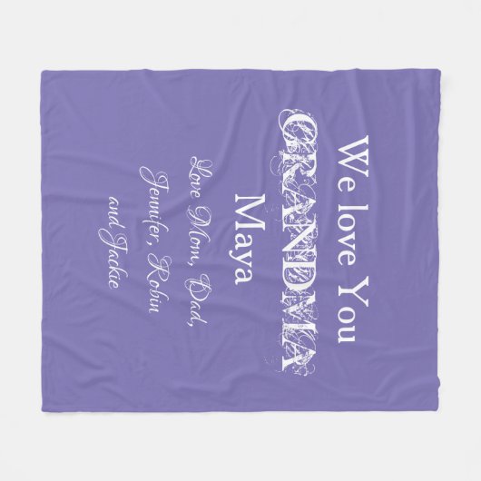 おばあちゃん私たちは愛カスタムする家族の名前かわいい鳩 フリースブランケット (正面(横))