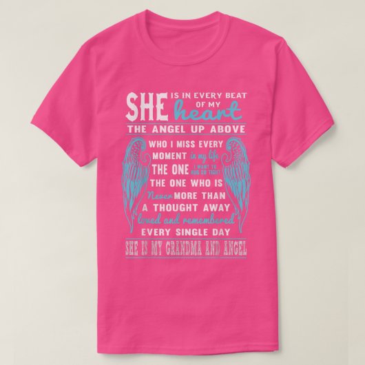 おばあちゃん私の守護天使彼女はすべてのビートにいる Tシャツ (デザイン正面)