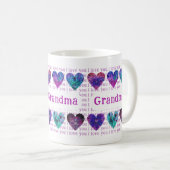 おばあちゃん私はあなたを愛する水色ハートピンク コーヒーマグカップ (正面右)