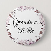 おばあちゃん秋エレガント紫の花 缶バッジ (正面)