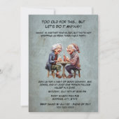 おばあちゃん笑い誕生日おもしろいシニア女性パーティー 招待状 (正面)