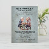 おばあちゃん笑い誕生日おもしろいシニア女性パーティー 招待状 (スタンド正面)