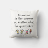 おばあちゃん答えおもしろいキッズ引用文 クッション (正面)