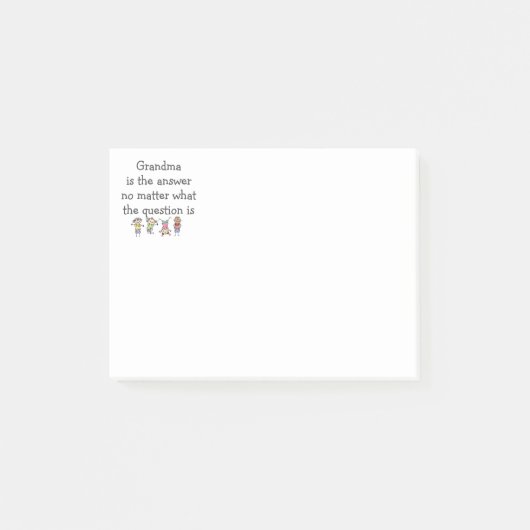 おばあちゃん答えおもしろいキッズ引用文 ポストイット (正面)