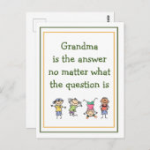 おばあちゃん答えおもしろいキッズ引用文 ポストカード (正面/裏面)