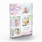 おばあちゃん素晴らしあなたはザ最高のピンクDitsyフローラ フォトブロック (左)