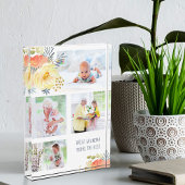 おばあちゃん素晴らしあなたはザ最高のピーチイエローフローラ フォトブロック