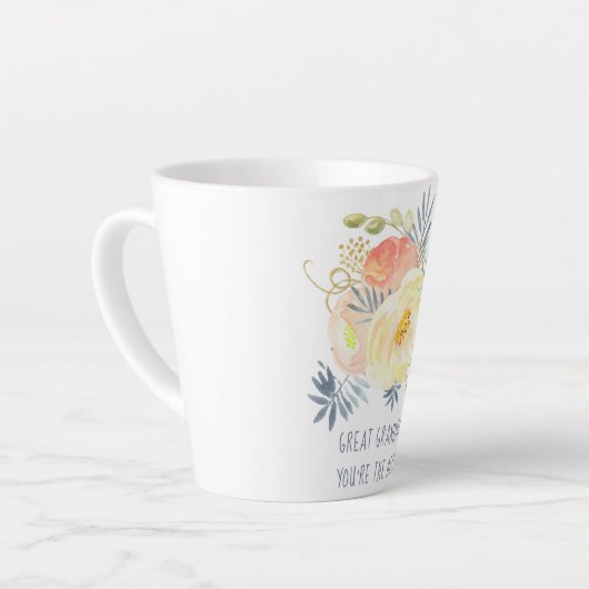 おばあちゃん素晴らしあなたはザ最高のピーチブーケ カフェラテマグ (左アングル)