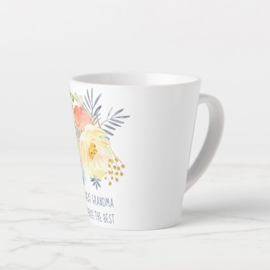 おばあちゃん素晴らしあなたはザ最高のピーチブーケ カフェラテマグ (右アングル)