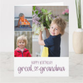 おばあちゃん素晴らしかわいいタイポグラフィ3写真誕生日 カード (正面)