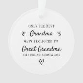 おばあちゃん素晴らしがおばあちゃんの告知に昇進 オーナメント (正面)
