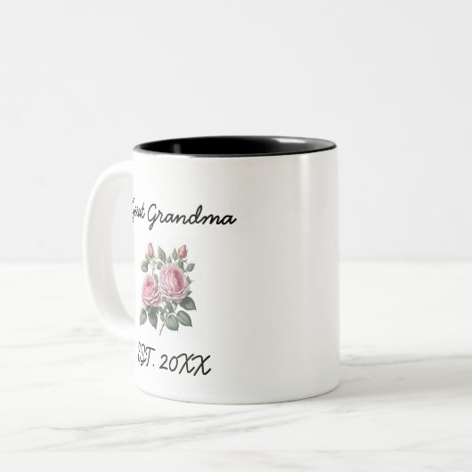 おばあちゃん素晴らしがフローラマグをかわいらし確立 ツートーンマグカップ (正面左)